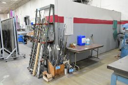 Lot - Solid Round Bar Stock and Threaded Rod with Rack, Wood Stand and 30