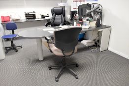 Lot - (1) U-Shaped Desk, (1) 4-Drawer Lateral File Cabinet, (2) 3-Drawer Lateral File Cabinets, Etc