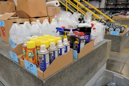 Lot - Isopropyl Alcohol, WD-40, Rubber & Vinyl Spray Adhesive, Xenit Cleaner & Remover, Etc.