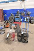 Lot - Earthway Portable Salt/Seed Spreader, Tripod Flood Light, 2-Wheel Hand Cart, Saw Horse, Etc.