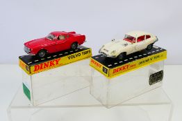 Dinky - 2 x boxed cars, Volvo P1800 # 116 and Jaguar E Type # 131.