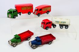 Tri-ang - Minic - A group of unboxed clockwork vehicles, an articulated tanker, a van,