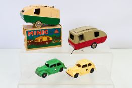 Tri-ang - Minic - A group of models including a boxed Caravan, an unboxed Caravan,