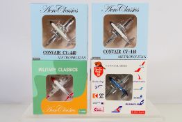 Aeroclassics - 4 x diecast 1:400 scale Convair and Hawker Siddeley aircraft models comprising: