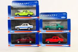 Corgi Vanguards - A collection of Ford models, Escort MkI # VA09500, Escort Mexico # VA09505,