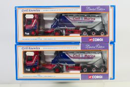 Corgi - Two boxed Corgi Limited Edition 1/50 scale #75901 Leyland DAF 85 Powder Tankers 'Cyril