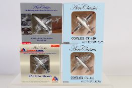 Aeroclassics - 4 x diecast 1:400 scale Convair and BAC one_Eleven aircraft models comprising: