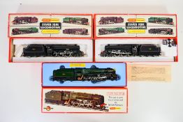 Hornby - 3 x boxed OO gauge steam locomotives, a 4-6-0 Black Five named Ayrshire Yeomanry R859,
