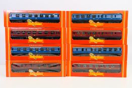 Hornby - 8 x boxed OO gauge coaches, 4 x LMS Coronation Scot cars,