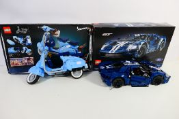 Lego - 2 x Lego built sets with boxes comprising Lego Technic Ford GT #42154 and Lego Vespa 125
