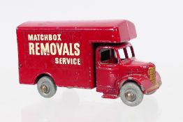 Matchbox - An unboxed Bedford Removal van in sought after maroon with gold trim # 17.