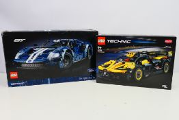Lego - Technic - 2 x boxed car sets, a Bugatti Bolide # 42151 and a Ford GT # 42154.