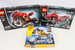 Lego - Technic - Creator - 3 x boxed sets, a Technic Street Bike # 8420,