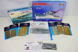 Mirage Hobby - WCM - A group of submarine model kits and etched detail upgrade kits including ORP