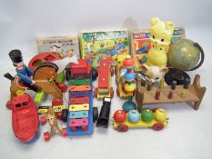 Chad Valley - Merit - Tanda Toys - A group of vintage toys and games including a wooden xylophone