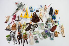 Star Wars - A group of unboxed Star Wars figures and vehicles and Commtech Chips including Darth
