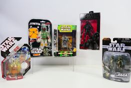 Star Wars - 5 x Star Wars figures, a boxed Black Series K-2SO,