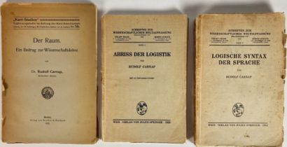 CARNAP, R. Abriss der Logistik. Wien, J. Springer, 1929. (Underl. & annot. in