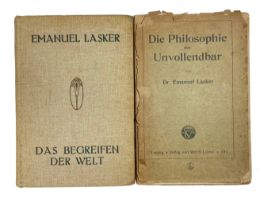 LASKER, E. Das Begreifen der Welt. Berlin, 1913. 491 pp. Ocl. First