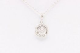 Natural Diamond Pendant & Chain set in 18k White gold set with Round Brilliant G/H Colour Diamonds