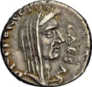 NGC, Julius Caesar, Imperatorial, Denarius, 44BC, Rome