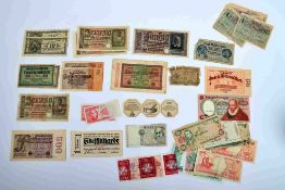 A selection of mostly German banknotes