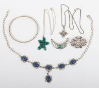 A selection of silver jewellery