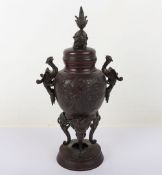 A 20th century Japanese bronze lidded vase