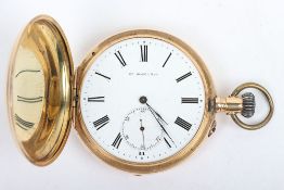 A 14ct full hunter pocket watch, the dial marked Hy. Moser & Ce