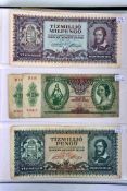 A folder of Hungary banknotes
