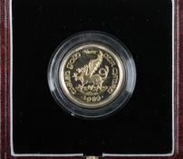1989 Welsh Gold Sovereign Medallion, Dragon