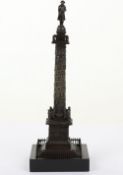 A bronze model of Napoleon’s Vendom Column in Paris