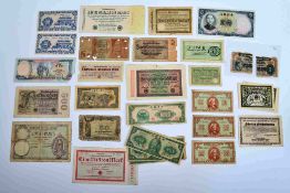 A selection of world banknotes