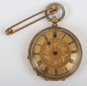 A ladies 18ct gold fob watch