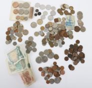 A large selection of GB and world coinage in bags