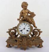 A 19th century French gilt bronze mantle clock
