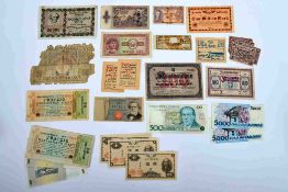A selection of world banknotes