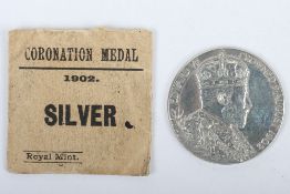 Edward VII and Alexandra 1902 silver Coronation medallion