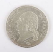 France, Louis XVIII, 5 Francs, 1816