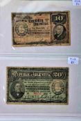 A good folder of banknotes including Belgium, India, Japan, Greece