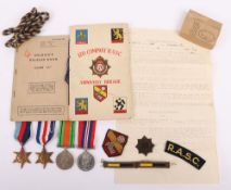 WW2 Medals and Ephemera group B.O, DOWD Driver R.A.S.C