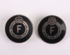 Two British Fascists Lapel and Button Hole Badges 1930's