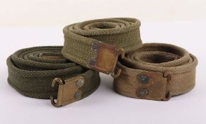 Three British Lee Enfiled Rifle Slings WW1 / WW2
