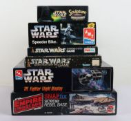 Vintage and Modern Star Wars Model kits and board games. 