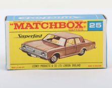 Matchbox Superfast Original empty F box 25a Ford Cortina G.T.