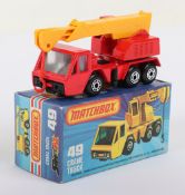 Matchbox Superfast 49c Crane Truck with RED body