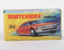 Matchbox Superfast Original empty box 51b Citroen S.M. WITHOUT NEW to faces