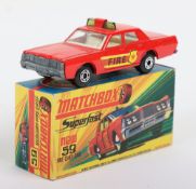Matchbox Superfast 59b Fire Chief with scarcer GREEN roof Lights