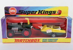 Matchbox Superkings K3 Mod Tractor & Trailer with GREEN tractor