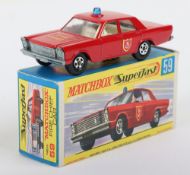 Matchbox Superfast 59a Fire Chief with RARE labels error on REAR doors